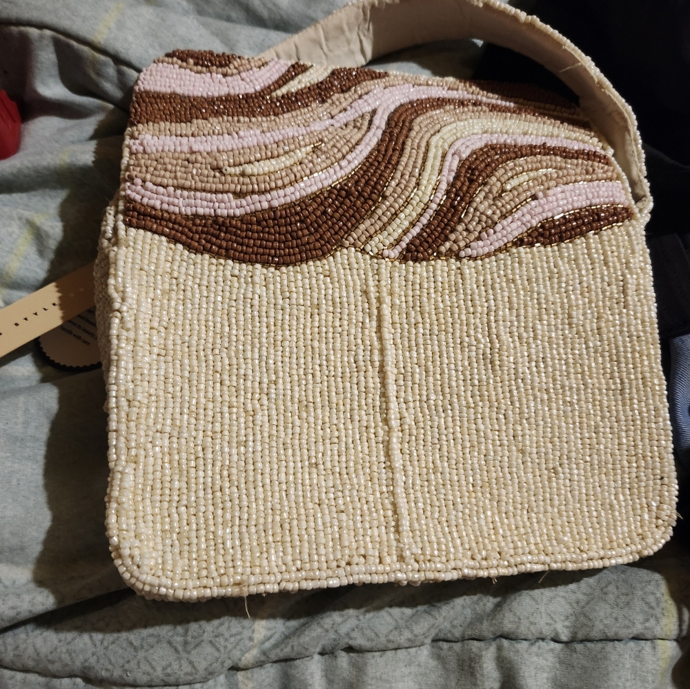 Beaded Wave Pattern Shoulder Bag - Picture 3 of 4